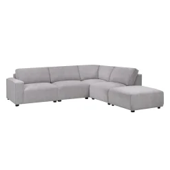 Sectionnel modulaire avec ottoman apposé au siège de droite - 5 mcx