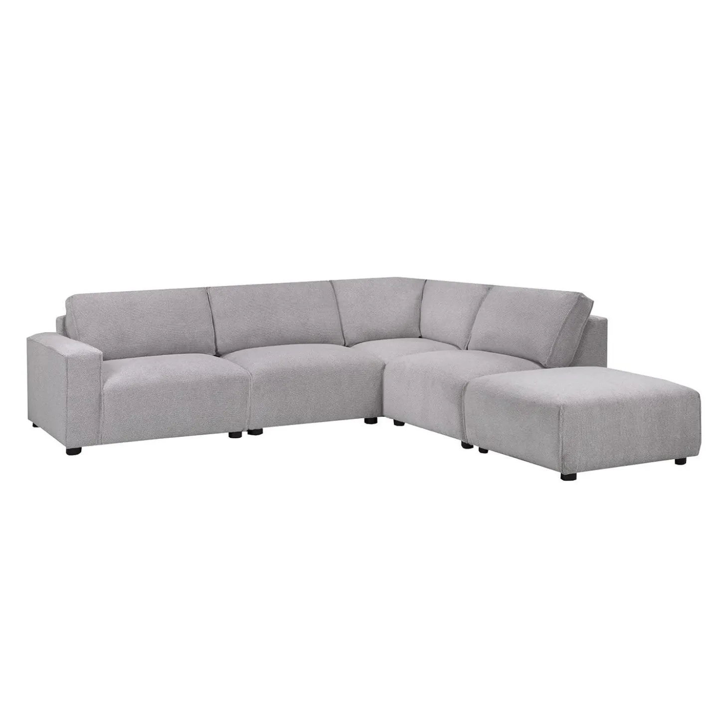 Sectionnel modulaire avec ottoman apposé au siège de droite - 5 mcx