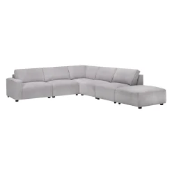 Sectionnel modulaire avec ottoman apposé au siège de droite - 6 mcx