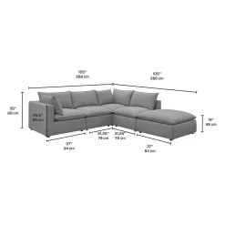 Sectionnel modulaire avec ottoman - 5 mcx