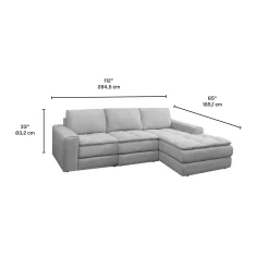 Sectionnel modulaire avec chaise longue à droite - 3 mcx