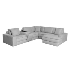 Sectionnel modulaire avec chaise longue à droite et console - 6 mcx