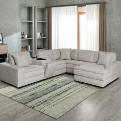 Sectionnel modulaire avec chaise longue à droite et console - 6 mcx