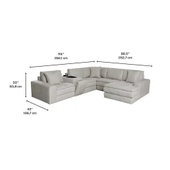 Sectionnel modulaire avec chaise longue à droite et console - 6 mcx