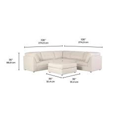 Sectionnel modulaire avec ottoman - 6 mcx
