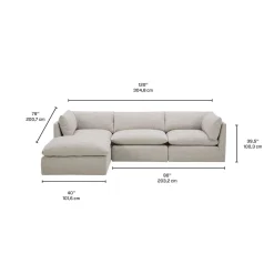 Sectionnel modulaire avec ottoman - 4 mcx