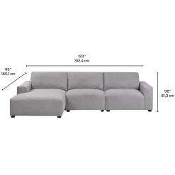 Sectionnel modulaire avec chaise longue à droite - 3 mcx