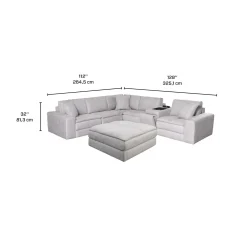 Sectionnel modulaire avec console et ottoman - 6 mcx