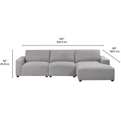 Sectionnel modulaire avec chaise longue à gauche - 3 mcx