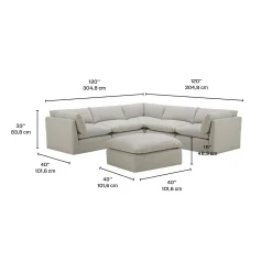 Sectionnel modulaire avec ottoman - 6 mcx