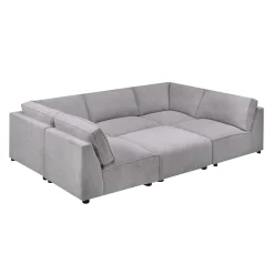 Sectionnel modulaire en U avec ottoman - 6 mcx