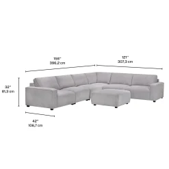 Sectionnel modulaire et ottoman - 7 mcx