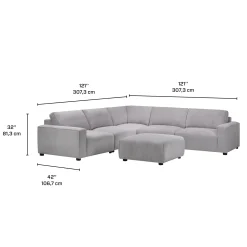Sectionnel modulaire et ottoman - 7 mcx