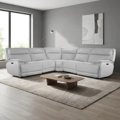 Sectionnel modulaire inclinable électrique, appuis-tête ajustables et siège avec dossier rabattable - 5 mcx