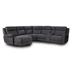 Sectionnel modulaire inclinable avec siège rabattable, chaise longue avec rangement etconsole - 6 mcx