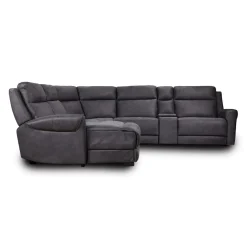Sectionnel modulaire inclinable avec siège rabattable, chaise longue avec rangement etconsole - 6 mcx