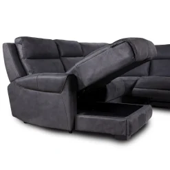 Sectionnel modulaire inclinable avec siège rabattable, chaise longue avec rangement etconsole - 6 mcx