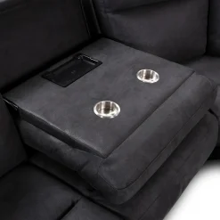 Sectionnel modulaire inclinable avec siège rabattable, chaise longue avec rangement etconsole - 6 mcx