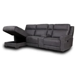 Sectionnel modulaire inclinable, chaise longue avec rangement, console avec porte-gobelets et ports USB/USB-C - 4 mcx