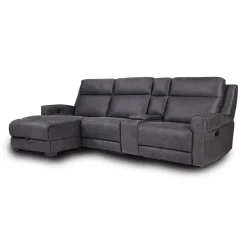Sectionnel modulaire inclinable, chaise longue avec rangement, console avec porte-gobelets et ports USB/USB-C - 4 mcx