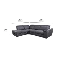 Sectionnel modulaire inclinable électrique avec appuis-tête ajustables - 4 mcx