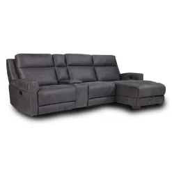 Sectionnel modulaire inclinable, chaise longue avec rangement, console avec porte-gobelets et ports USB/USB-C - 4 mcx
