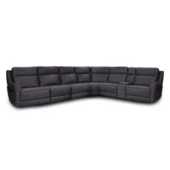 Sectionnel modulaire inclinable avec siège rabattable, console, porte-gobelets et ports USB - 7 mcx