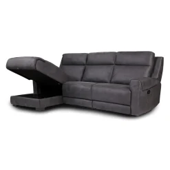 Sectionnel modulaire inclinable et chaise longue avec rangement - 3 mcx
