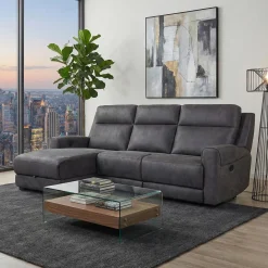 Sectionnel modulaire inclinable et chaise longue avec rangement - 3 mcx
