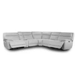 Sectionnel modulaire inclinable électrique, appuis-tête ajustables, console avec système audio et siège avec dossier rabattable - 6 mcx