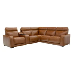 Sectionnel modulaire électrique inclinable avec console, haut-parleurs intégrés, massage et chaleur -6 mcx