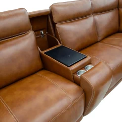 Sectionnel modulaire électrique inclinable avec console, haut-parleurs intégrés, massage et chaleur -6 mcx