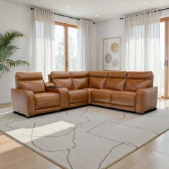 Sectionnel modulaire électrique inclinable avec console, haut-parleurs intégrés, massage et chaleur -6 mcx