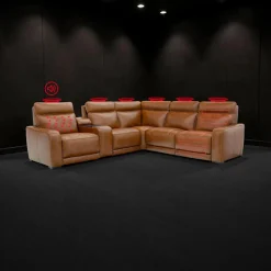 Sectionnel modulaire électrique inclinable avec console, haut-parleurs intégrés, massage et chaleur -6 mcx