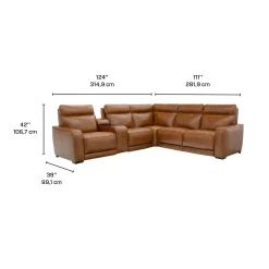 Sectionnel modulaire électrique inclinable avec console, haut-parleurs intégrés, massage et chaleur -6 mcx
