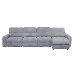 Sectionnel modulaire électrique inclinable avec 2 sièges coulissants et chaise longue à droite avec rangement - 4 mcx