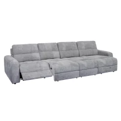 Sectionnel modulaire électrique inclinable avec 2 sièges coulissants et chaise longue à droite avec rangement - 4 mcx