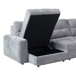 Sectionnel modulaire électrique inclinable avec 2 sièges coulissants et chaise longue à droite avec rangement - 4 mcx