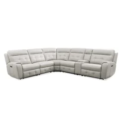 Sectionnel modulaire électrique inclinable avec console et dossier rabattable - 6 mcx