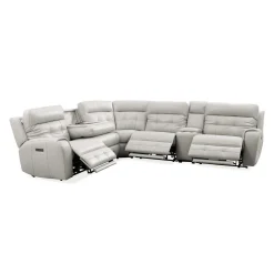 Sectionnel modulaire électrique inclinable avec console et dossier rabattable - 6 mcx