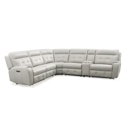 Sectionnel modulaire électrique inclinable avec console et dossier rabattable - 6 mcx
