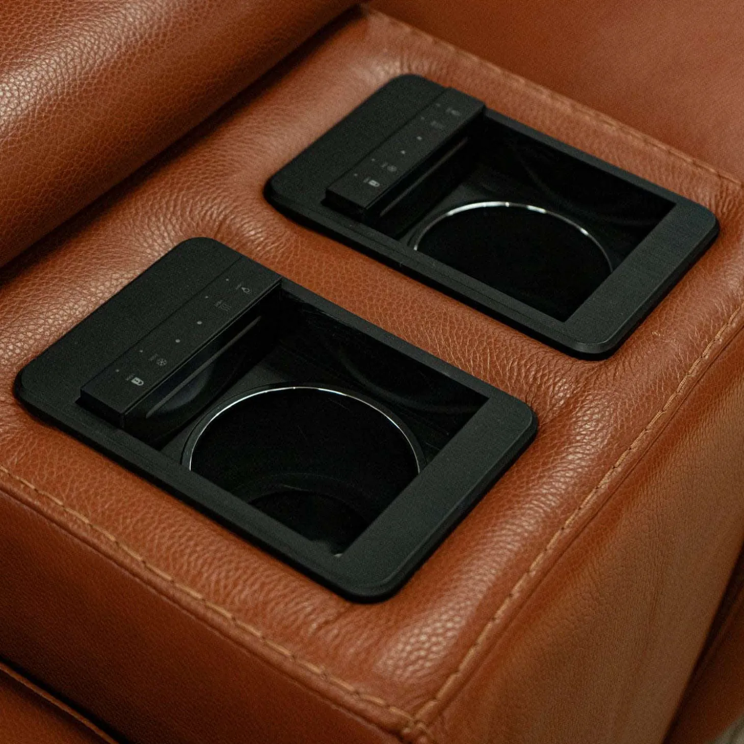 Sectionnel modulaire électrique inclinable en cuir véritable avec appui-têtes ajustables – 6 mcx