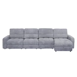 Sectionnel modulaire électrique inclinable avec 1 siège coulissant et chaise longue à droite avec rangement - 4 mcx