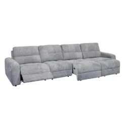 Sectionnel modulaire électrique inclinable avec 1 siège coulissant et chaise longue à droite avec rangement - 4 mcx
