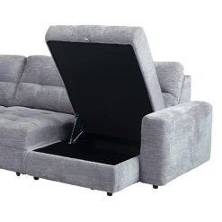 Sectionnel modulaire électrique inclinable avec 1 siège coulissant et chaise longue à droite avec rangement - 4 mcx