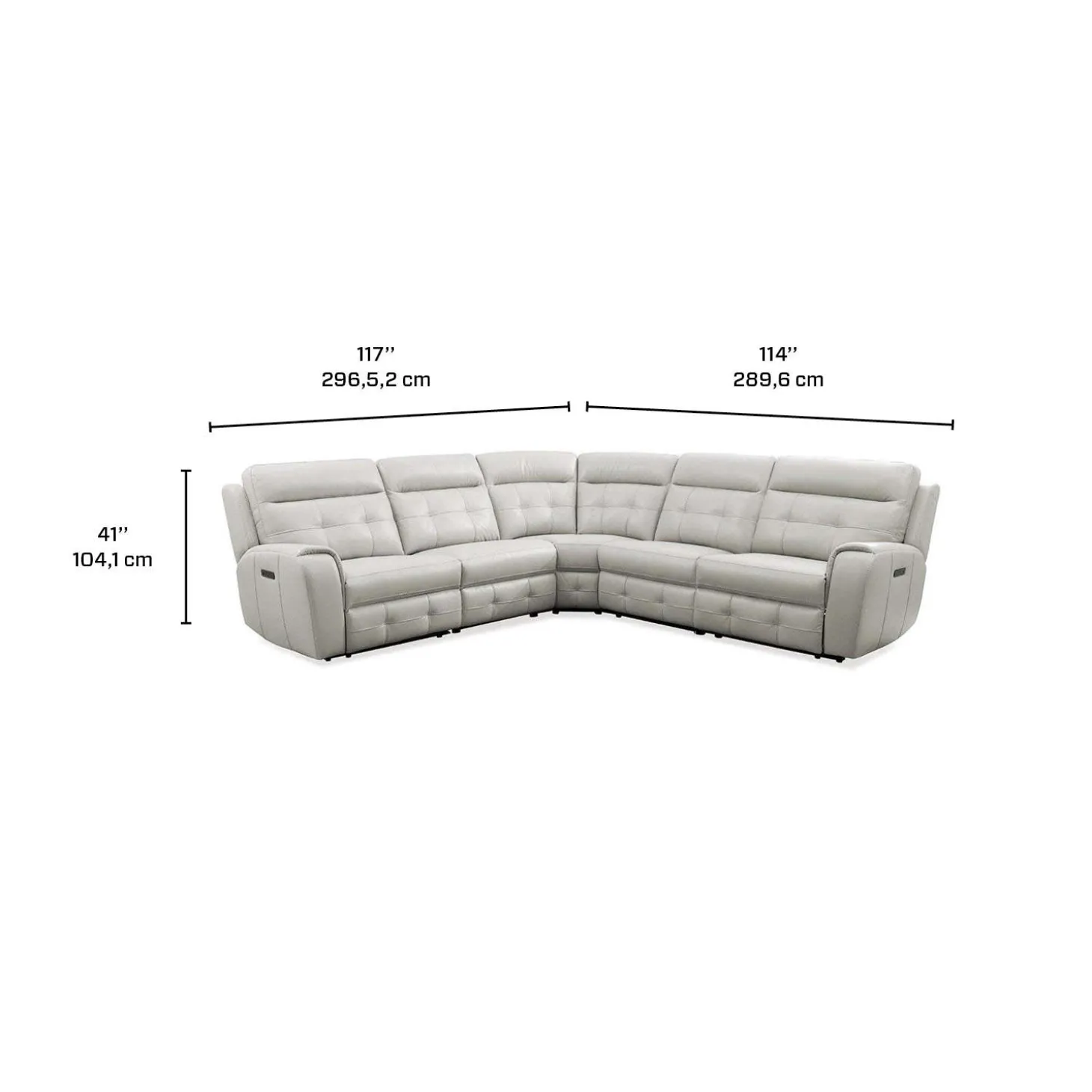 Sectionnel modulaire électrique inclinable avec dossier rabattable - 5 mcx