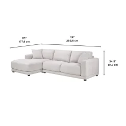 Sectionnel moelleux avec chaise longue à gauche