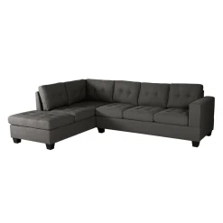 Sectionnel réversible avec dossier rabattable et porte-gobelets