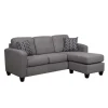 Sectionnel réversible avec chaise longue - gris charbon