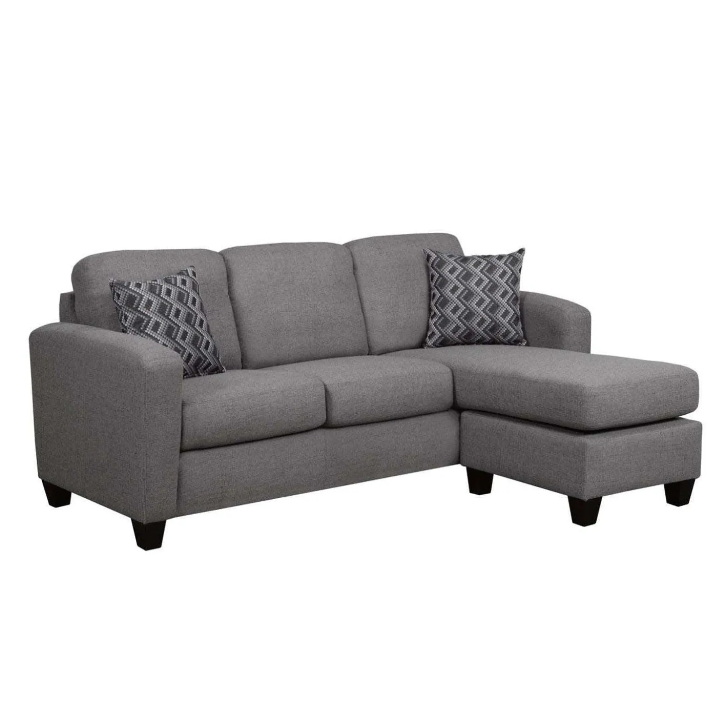 Sectionnel réversible avec chaise longue - gris charbon